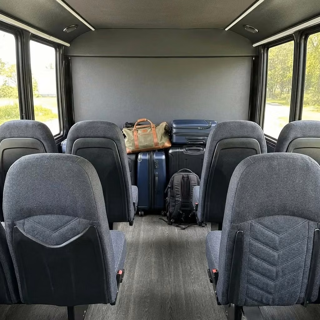fort wayne 25 passenger minibus luggage area