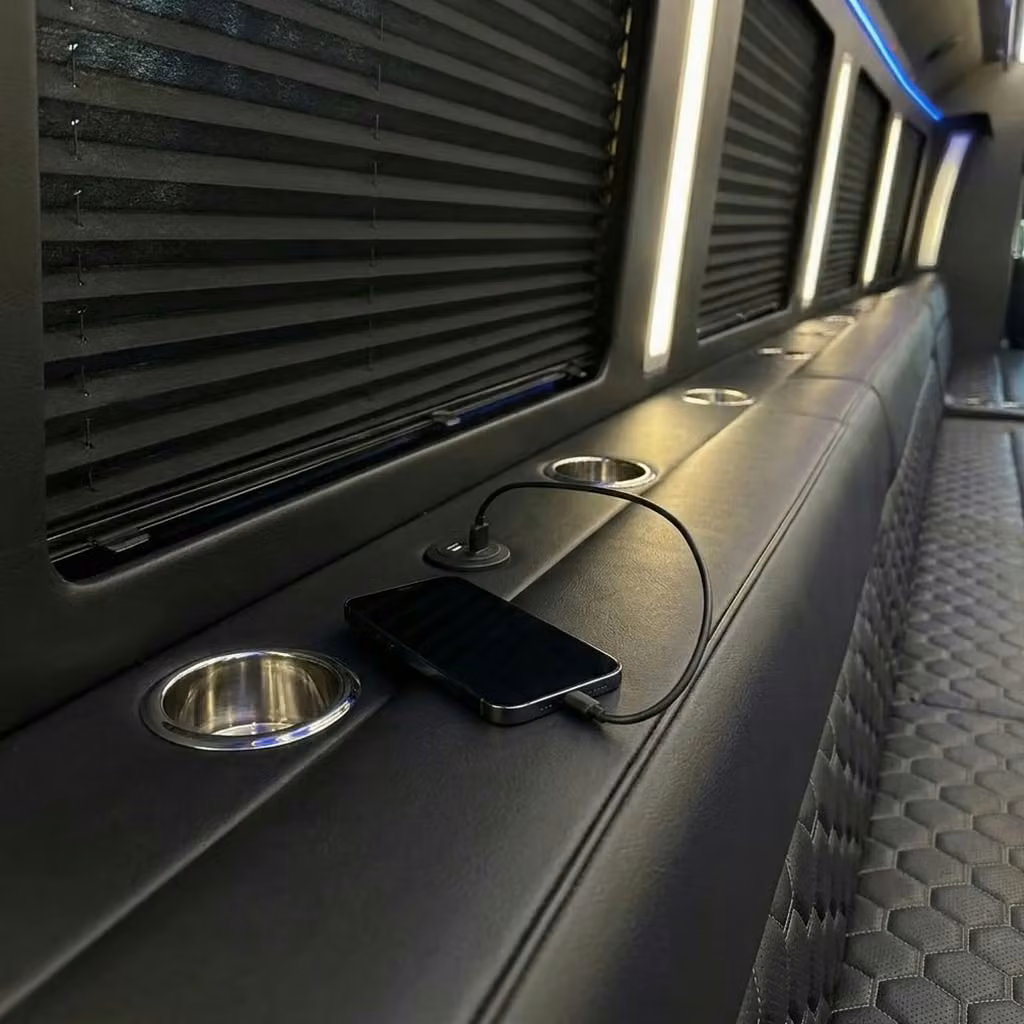 fort wayne party bus usb charging