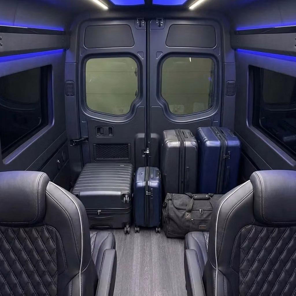 fort wayne sprinter van rental with driver luggage area